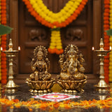Shree Laxmi and Ganesh Pure Brass Idols