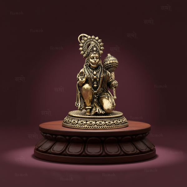 Pure Brass Hanuman Ji Idol –  Handcrafted For Vastu