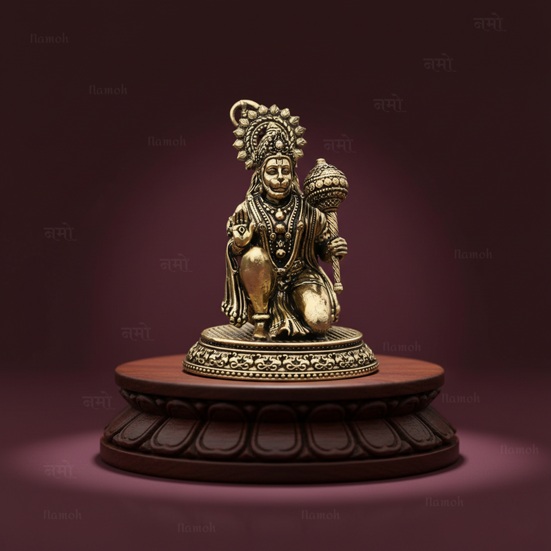 Pure Brass Hanuman Ji Idol –  Handcrafted For Vastu