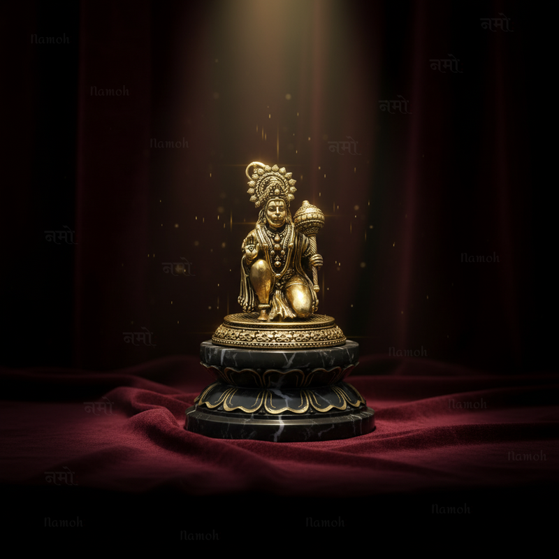 Pure Brass Hanuman Ji Idol –  Handcrafted For Vastu