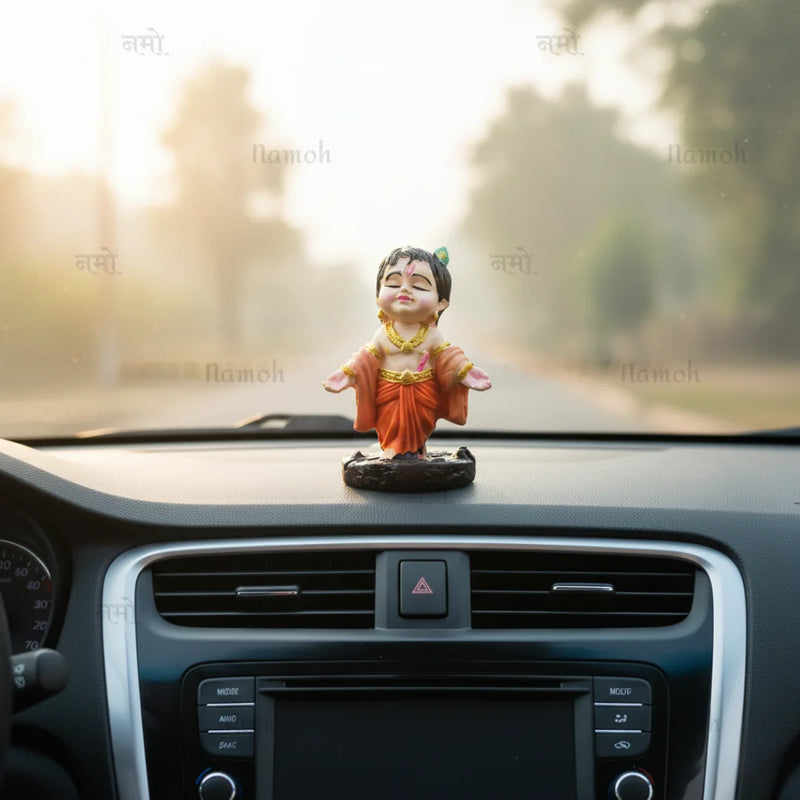 Bal Krishna Idol for Dashboard – Festive, Divine & Travel-Friendly