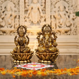 Shree Laxmi and Ganesh Pure Brass Idols