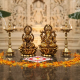 Shree Laxmi and Ganesh Pure Brass Idols
