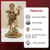 Virat Bajrang Bali - Sanjeevni Parvat Pure Brass Idol