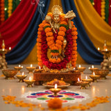 Virat Bajrang Bali - Sanjeevni Parvat Pure Brass Idol